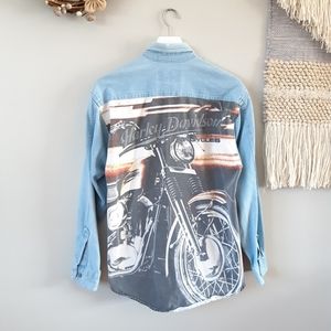 Harley Davidson | Denim Button Down Top
